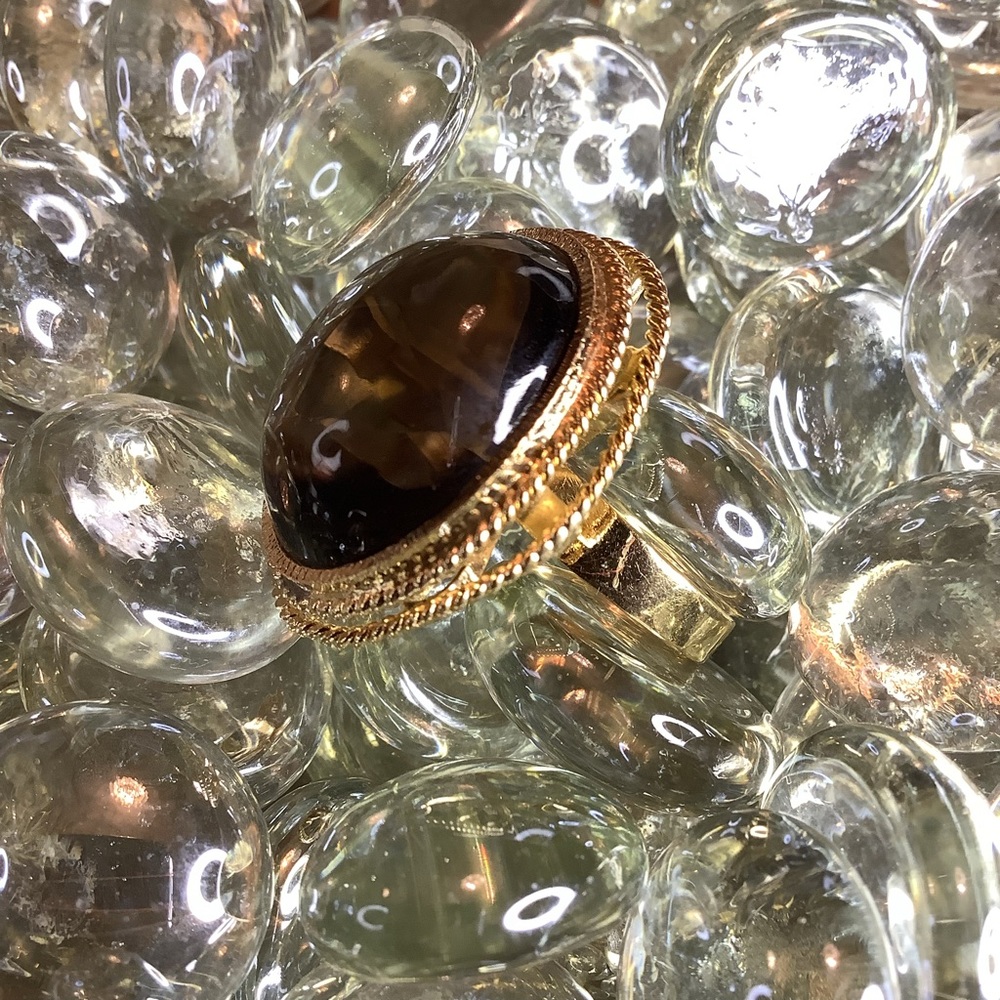 New vintage HUGE Smoky Topaz Cocktail ring